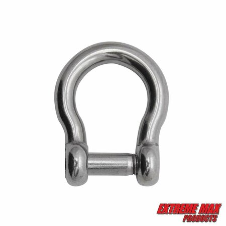 EXTREME MAX Extreme Max 3006.8405 BoatTector Stainless Steel Bow Shackle with No-Snag Pin - 1/4" 3006.8405